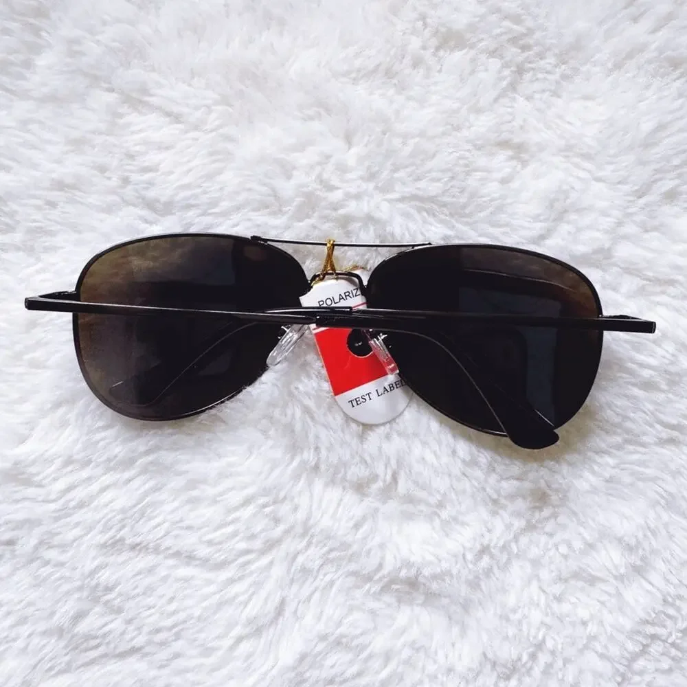 Zane Black w/ Blue Lense Polarized Mirrored Sunglasses